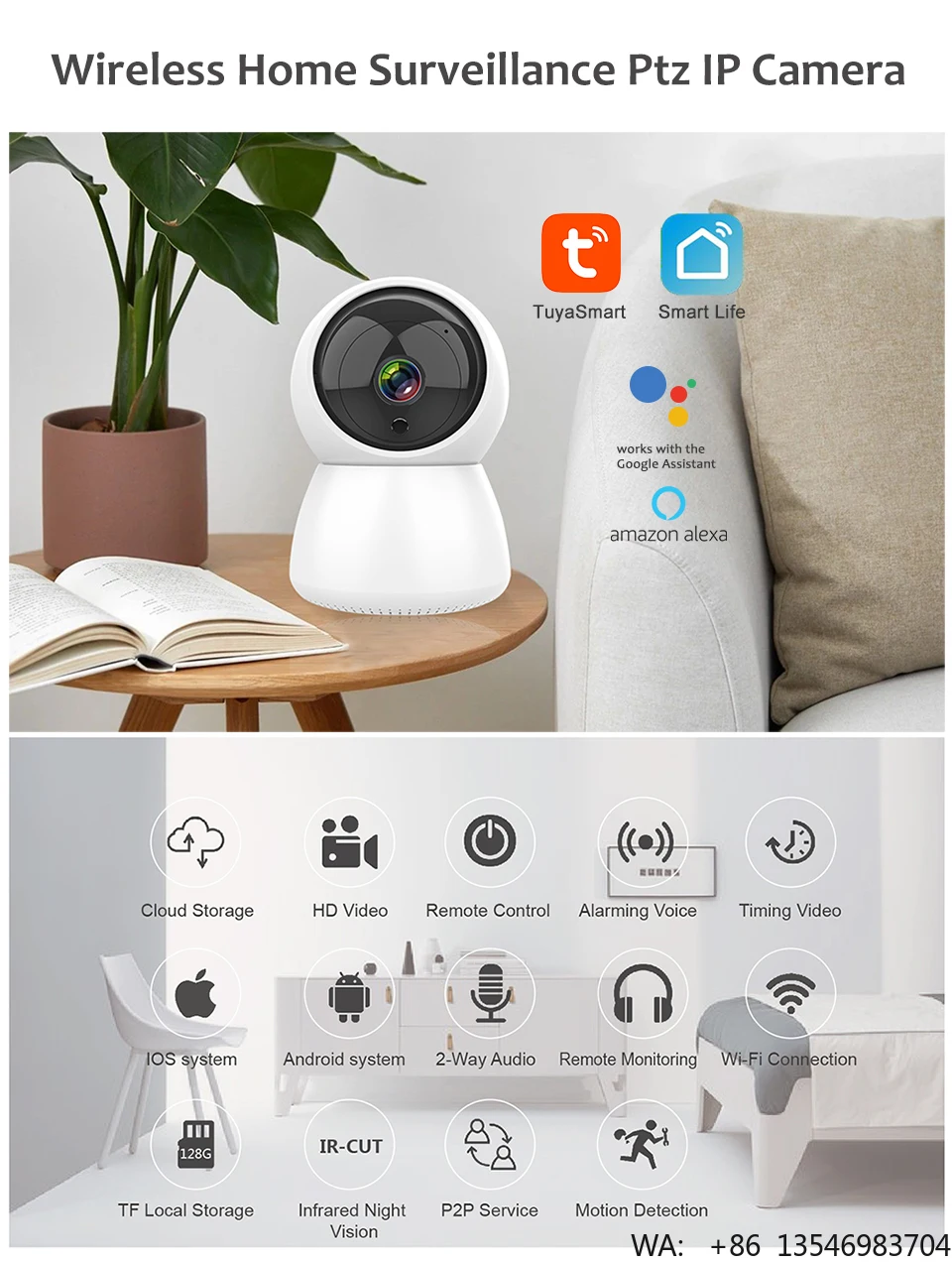 Cloud 1080P PTZ IP Camera Auto Tracking 3MP Home Security System CCTV Camera Network WiFi IP Camera Wireless Webcam Baby Monitor