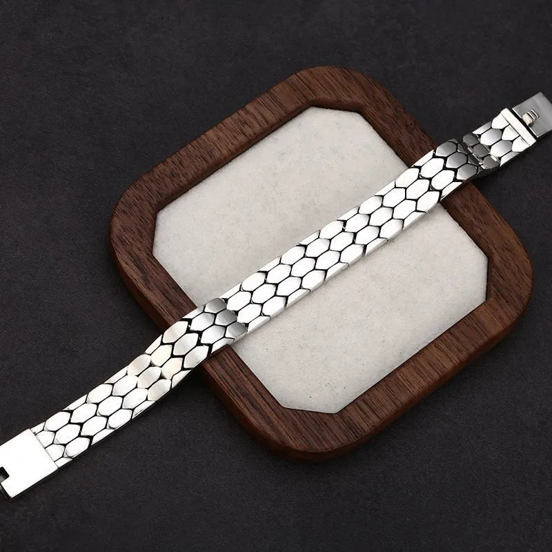 2026 New Chinese Wide Snake Texture Bracelet, Domineering Luxury Boss Vibe Trend Gift Wrist Jewelry For Men