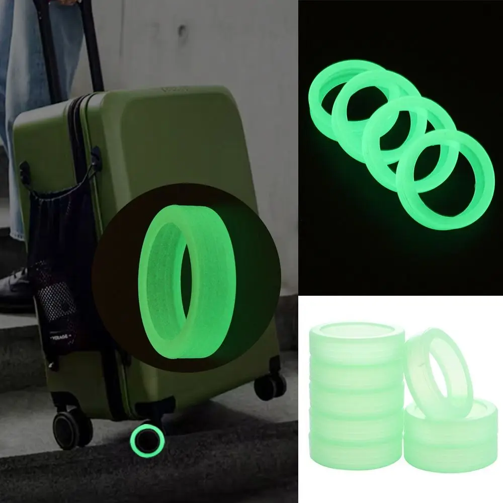 4/8Pcs Luminous Luggage Wheels Protector With Silent Sound Wheel Wear Wheels Cover Silicone Luggage Accessories Trolley Box