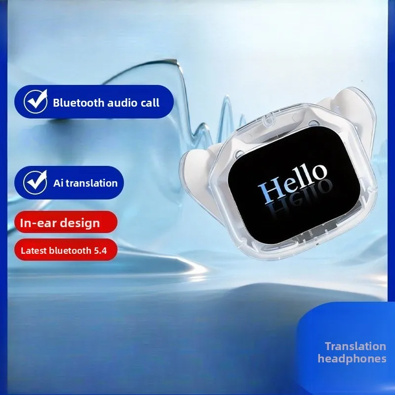 2026 New AIRMAX with screen real-time display AI translation Smart Bluetooth headset Find message AI translation
