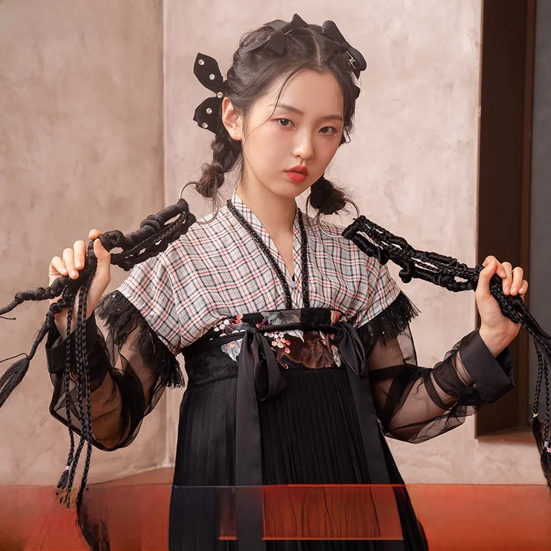 

Original Telling the Truth New Girl Tang Dynas Hanfu ort Skirt with Tassel Pattern Chest Length Polyester Fiber Women's C...