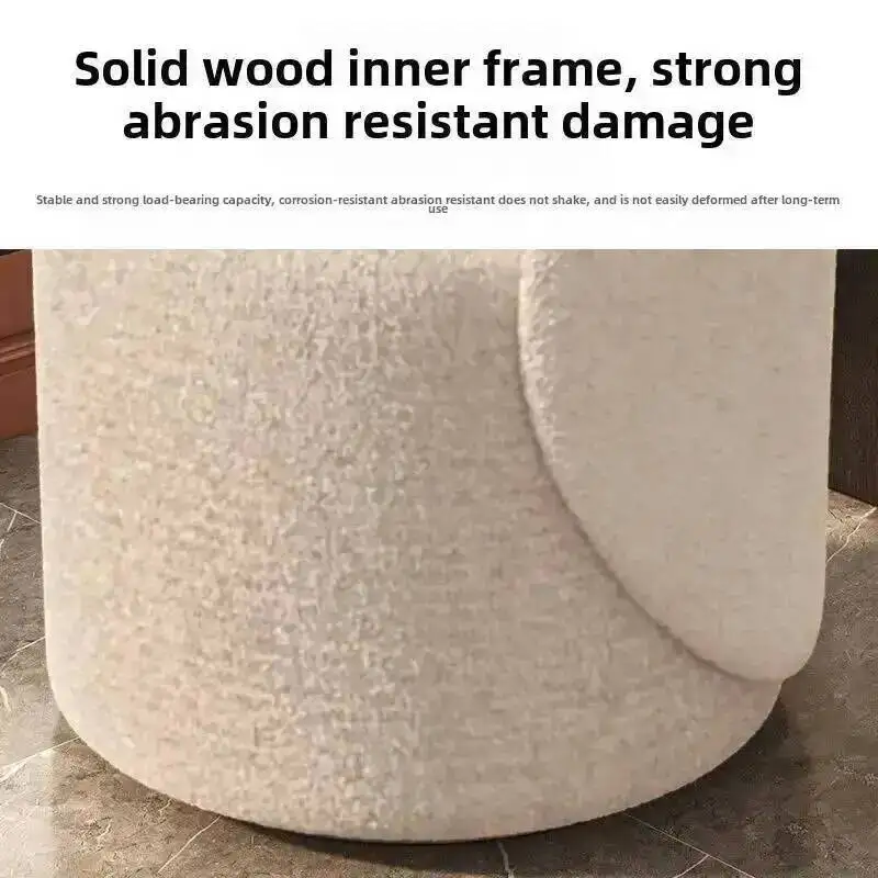 Wood Luxury Solid Comfortable Soft Light Package Dressing Stool Bedroom Home Backrest Ergonomic Rotatable Creative Leisure Chair