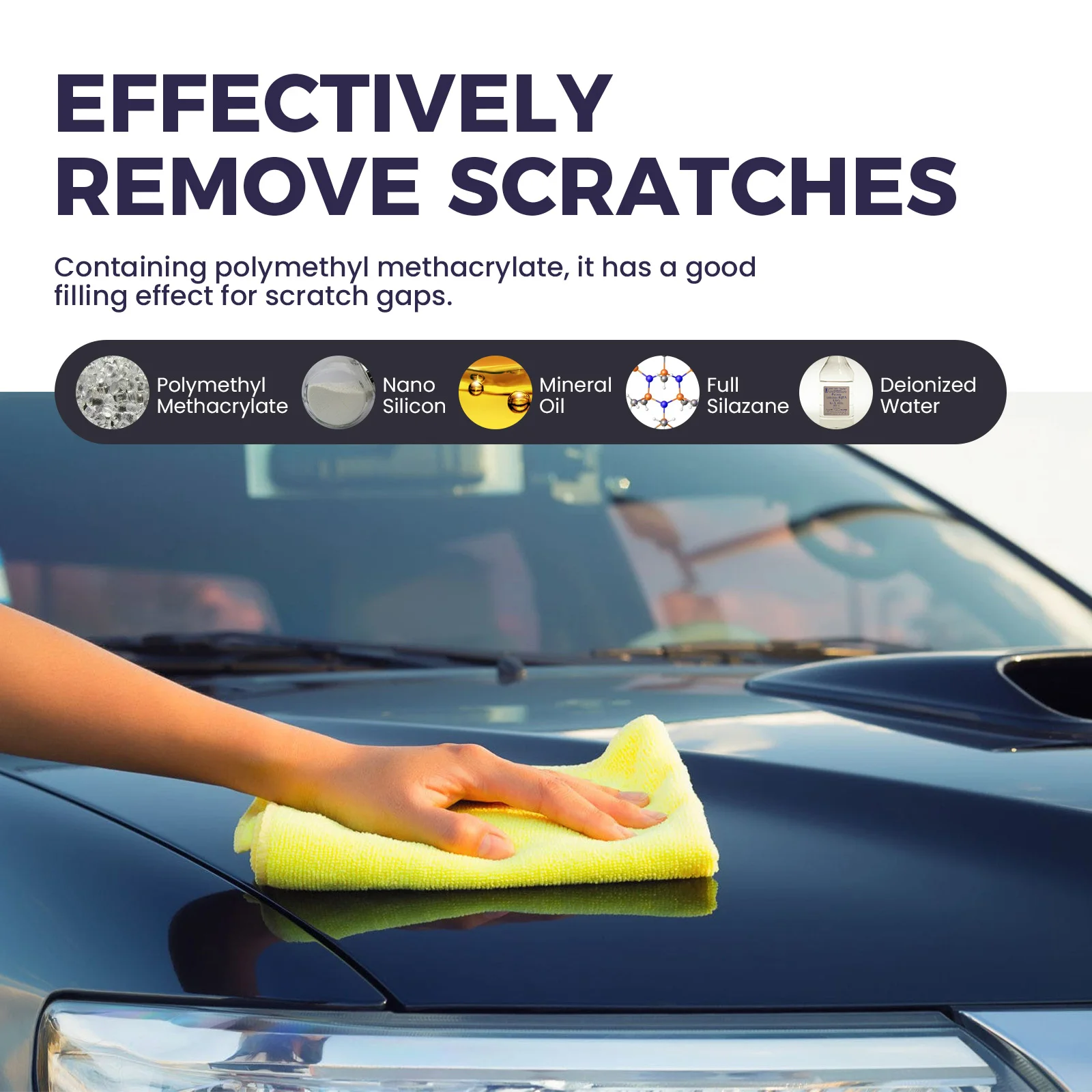 Homonth Car Scratch Wax Multi-functional Car Paint Scratch Scratch Repair Clean Stains Polishing Maintenance Refurbished Car Wax