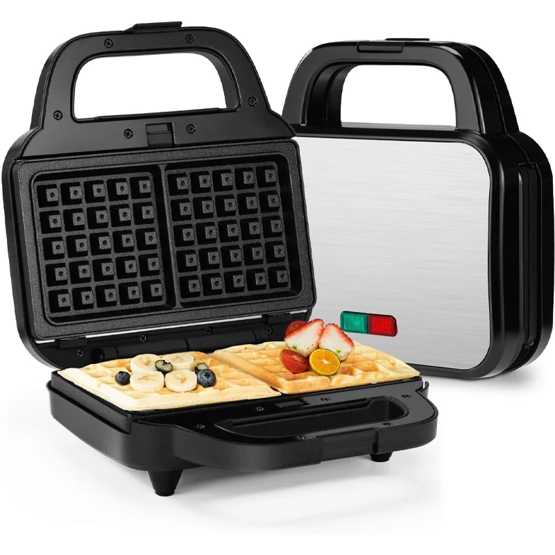3-in-1 Sandwich Maker & Indoor Waffle Maker with 6 Non-stick Removable Plates for Easy Cleaning. Perfect for Cooking Grill