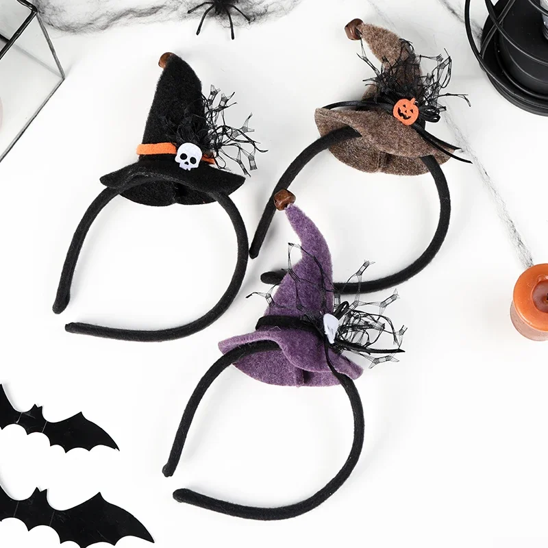 Halloween Headbands Witch Hat Headwear Cosplay Costume Party Holiday Accessories For Women Kids Dress Up Replacement Set