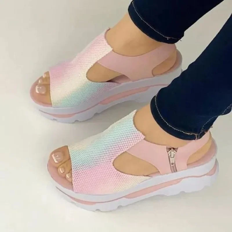 2023 Summer Fashion Wedge Platform Sandalias Women Peep Toe Shoes of Women Plus Size Height Increase Casual Beach Ladies Sandals