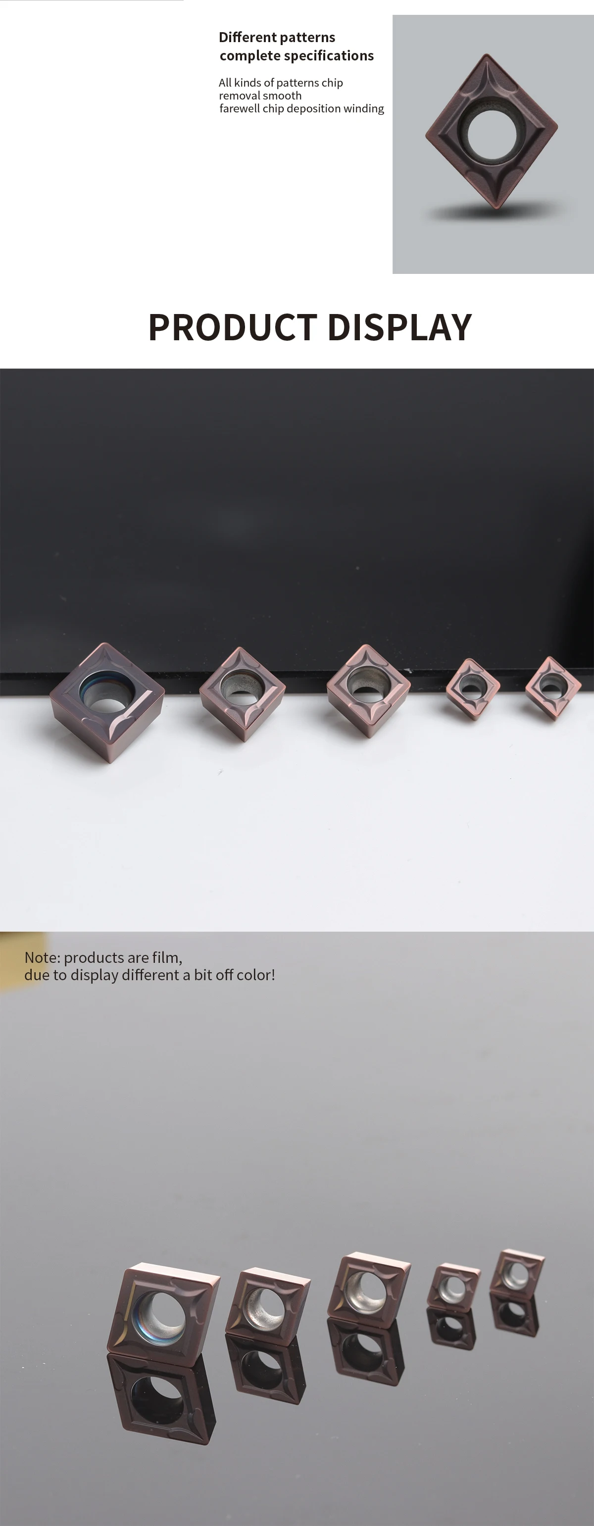 DESKAR Klinge CCMT060204 CCMT09T304 CCMT120404 LF6018 Einsatz CCMT Schneidwerkzeug für numerisch gesteuerte Drehmaschinen zum Drehen von Edelstahl – Detail 2