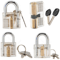 JMCKJ Locksmith Transparent Locks Pick Visible Cutaway Mini Practice View Padlock Hasps Training Skill For Furniture Hardware