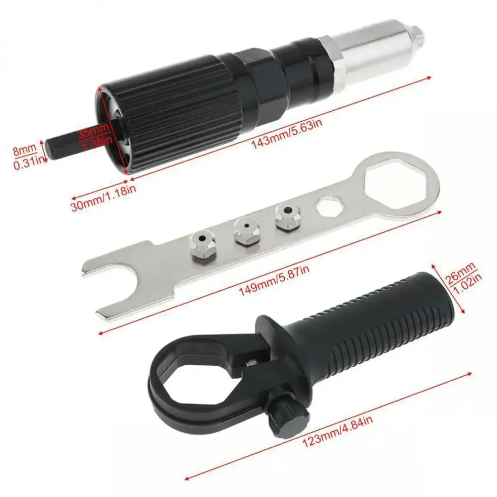 Baru 2.4Mm untuk 4.8Mm Listrik Rivet Nut Gun Memukau Alat Cordless Memukau Bor Masukkan Kacang Adaptor Bor AdapterInsert alat Nut