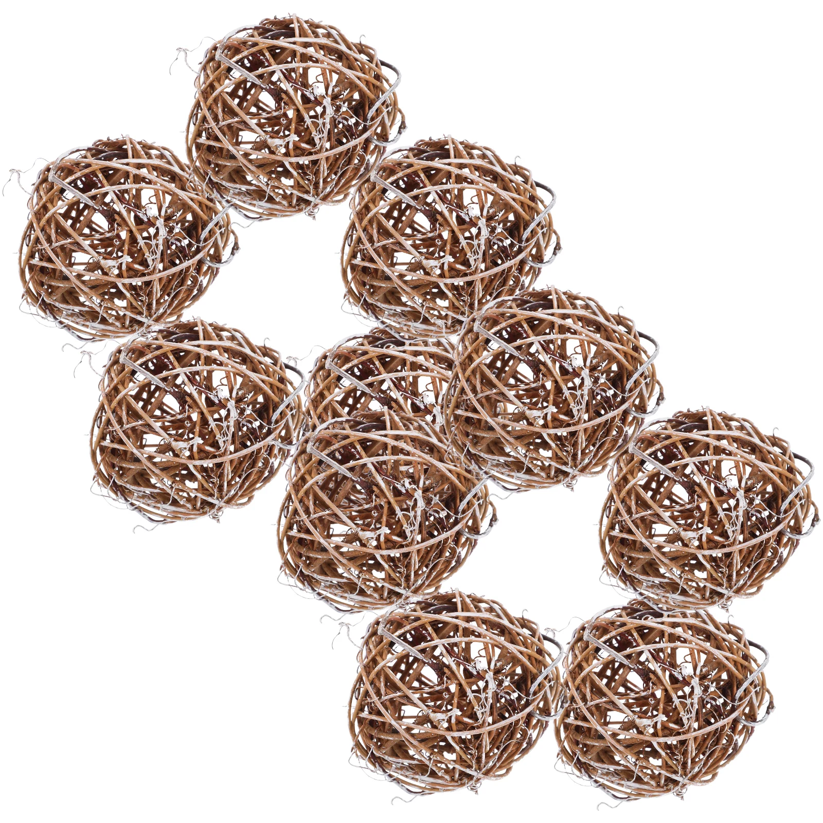 

10pcs Rattan Balls 8cm Decorative Hanging Ornaments Photo Props Living Room Bedroom Bathroom Accessories Christmas Home Decor