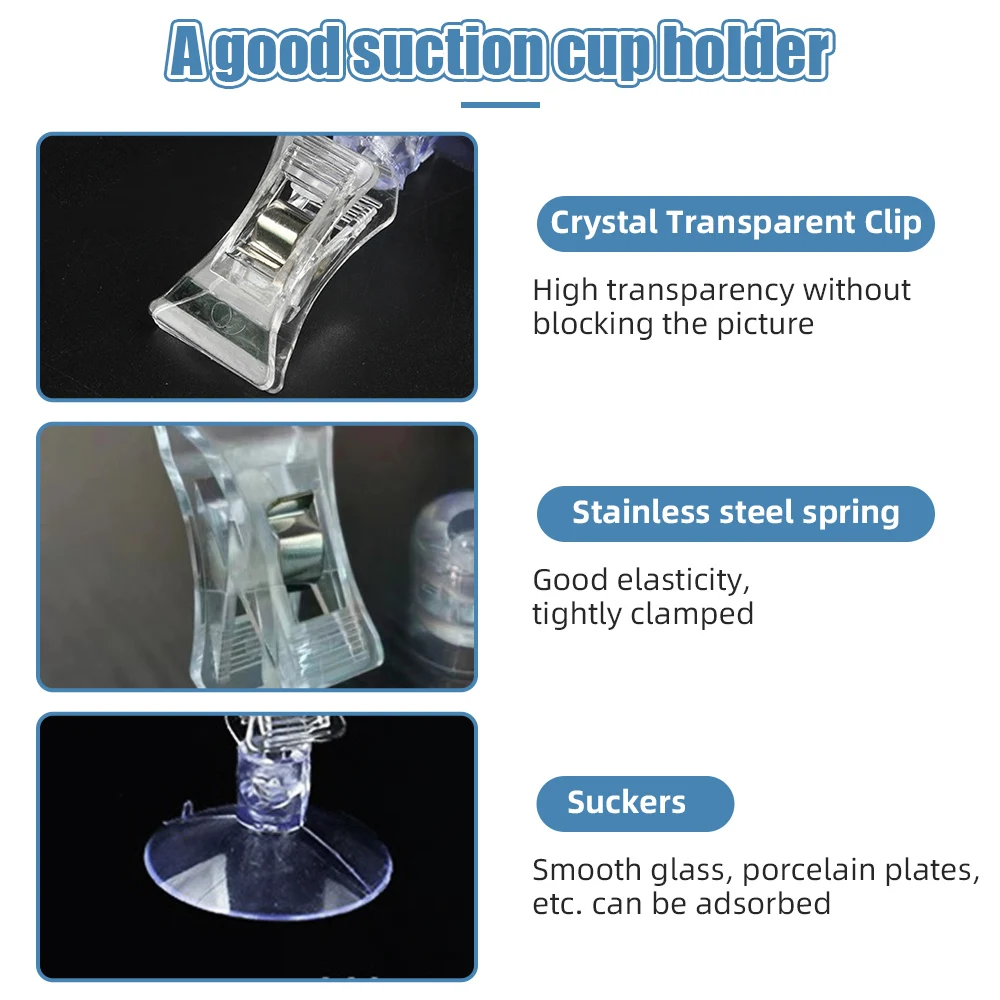 Transparent Suction Cup Clip Plastic Suitable for Shopping Malls,Doors,Windows,Office Doors,Suction Wall Advertising Folder