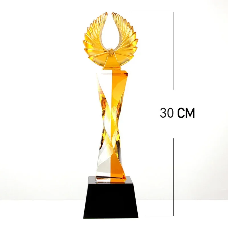 

Индивидуальный цветной глазурованный наградной кубок, высококачественный хрусталь, приз для ежегодного собрания сотрудников, украшение для дома, новинка, 1 шт.