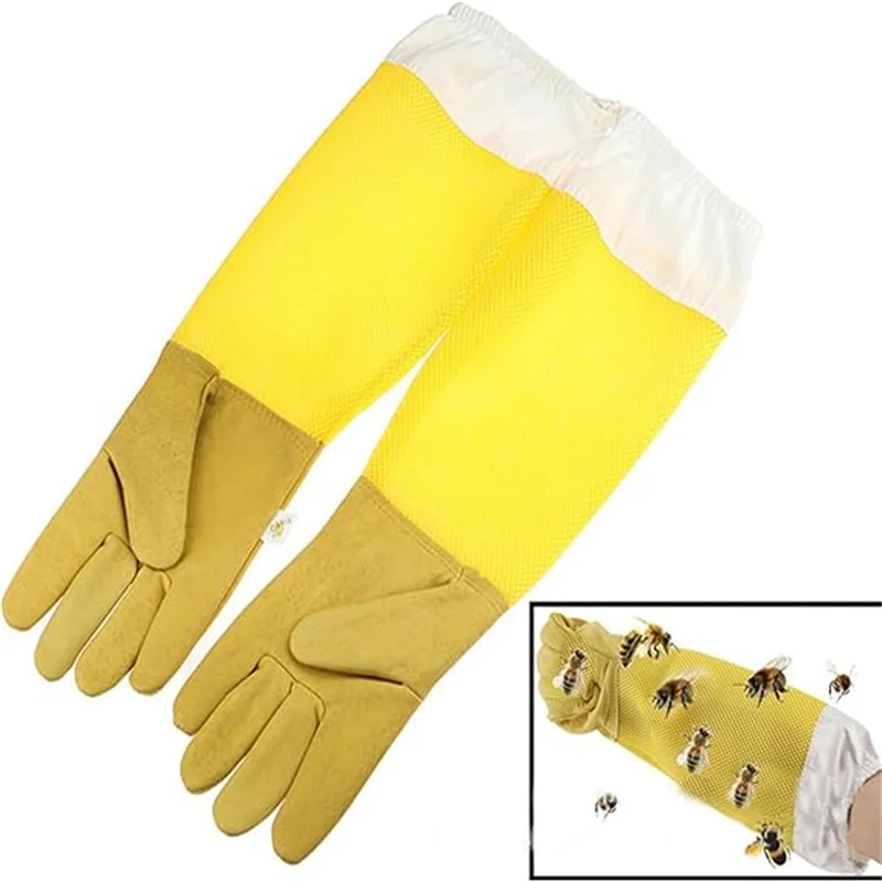 Beekeeper Gloves Protective Sleeves Ventilated Professional Anti Bee for Apiculture Beekeeper Prevent Beehive tools