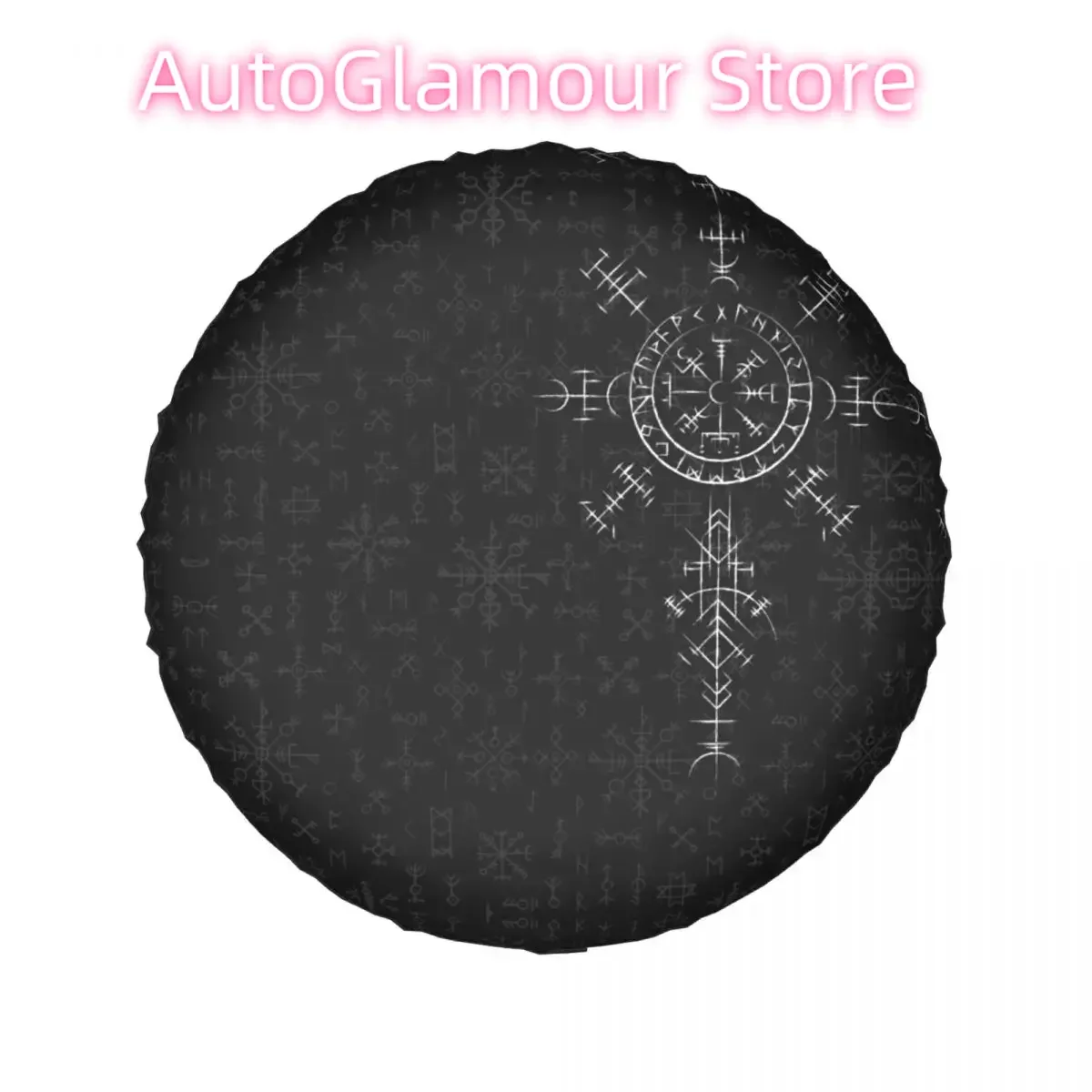 Custom Lucky Charm Viking Compass Vegvisir Spare Wheel Tire Cover Case for Jeep Vikings Valhalla Vehicle Accessories