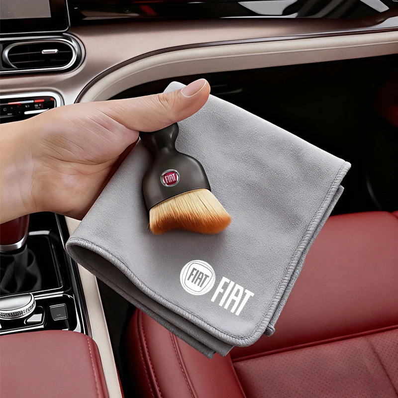 Panno In Microfibra Per La Pulizia Dell'auto, Spazzola Morbida Per La Rimozione Della Polvere Dalle Fessure Dell'auto, Compatibile Con Fiat 500, Panda, Cronos, Argo, Punto, Tipo, Doblo, Abarth, Bravo, Pondo-image