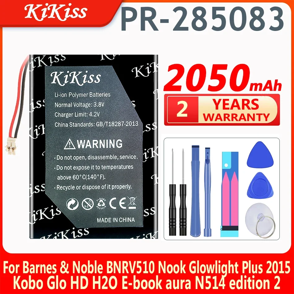 

KiKiss 2050mAh PR-285083 Battery for Barnes & Noble BNRV510 Nook Glowlight Plus 2015 for Kobo Glo HD H2O E-book Batteries