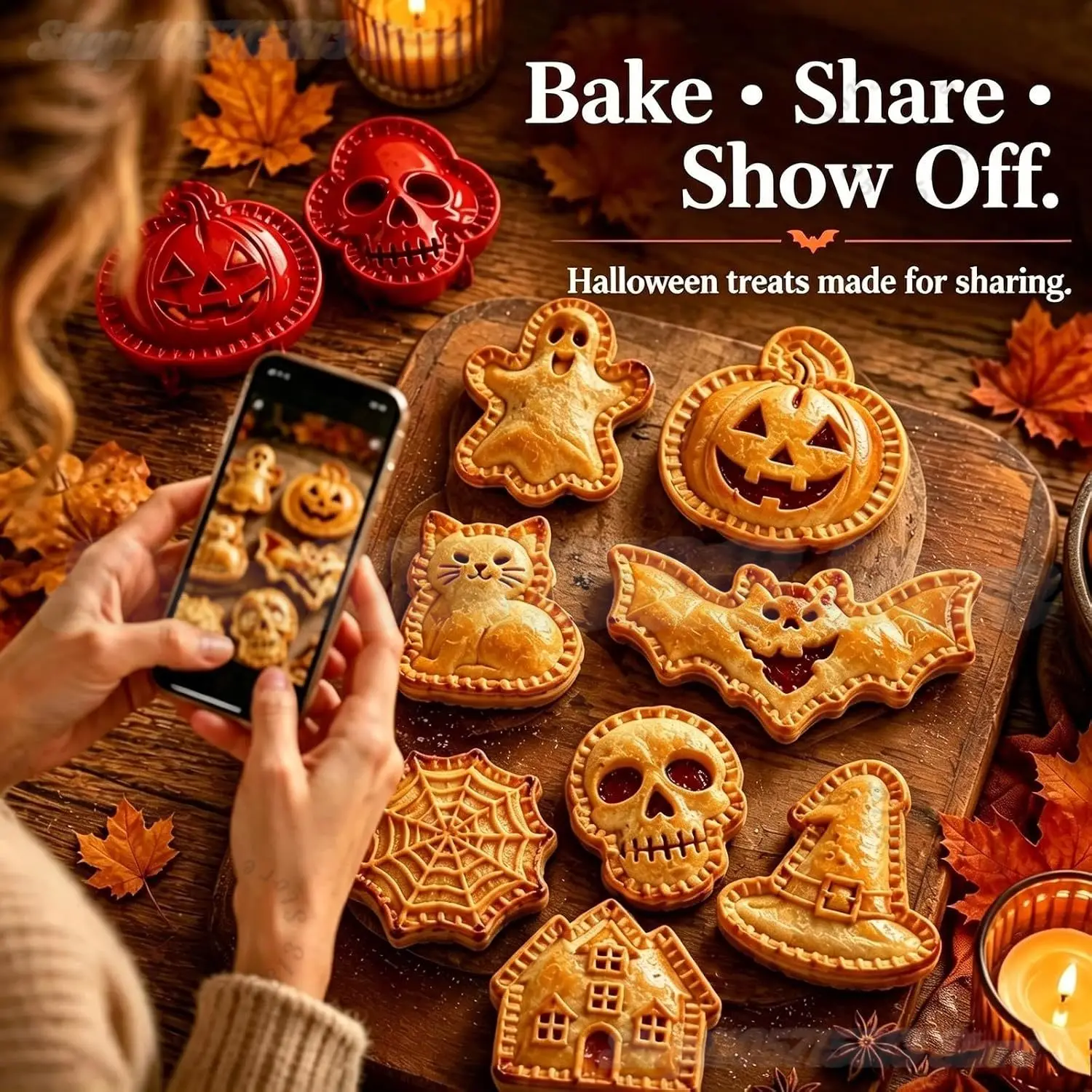 Spooky Halloween Hand Pie Mold, Mini Pocket Pie Dough Press Tool, Halloween Themed Baking Accessory for Apple Pie,Party DIY