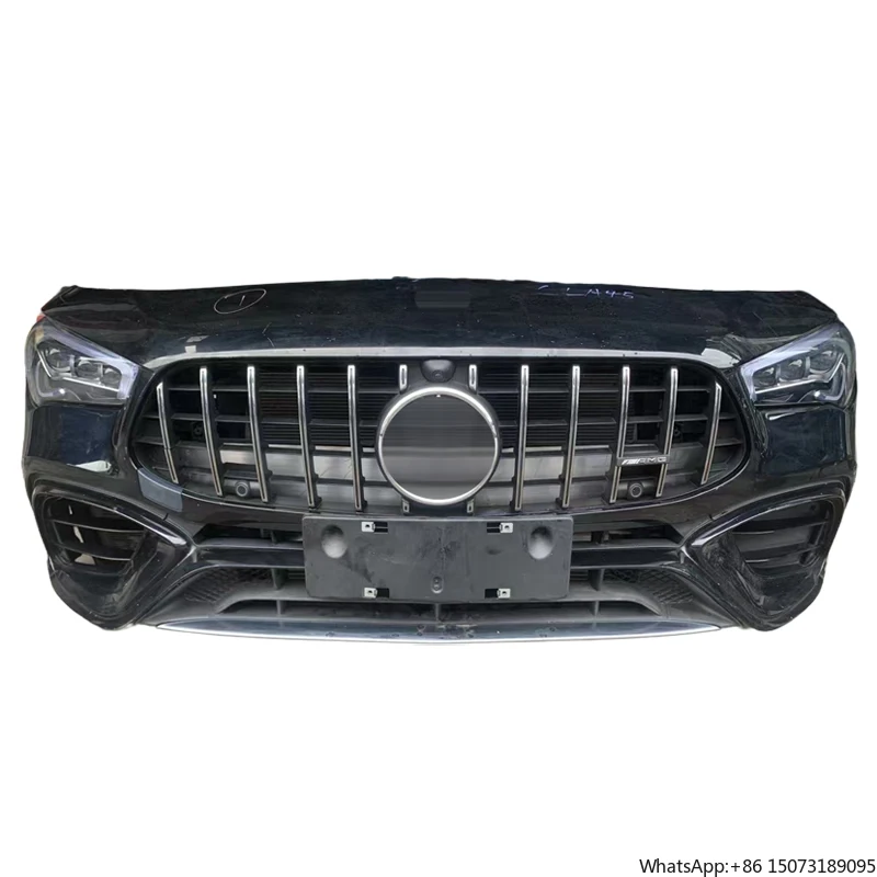 

Б/у высококачественный бампер для W118 CLA45 CLA35, черный передний бампер, решетка радиатора в сборе 2020-2024