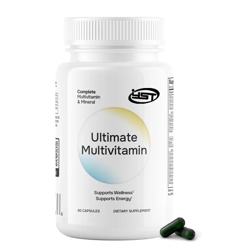 Ultimate multivitamins, multiple minerals, and superfoods contain a mixture of 42 fruits and vegetables, with 60 capsules