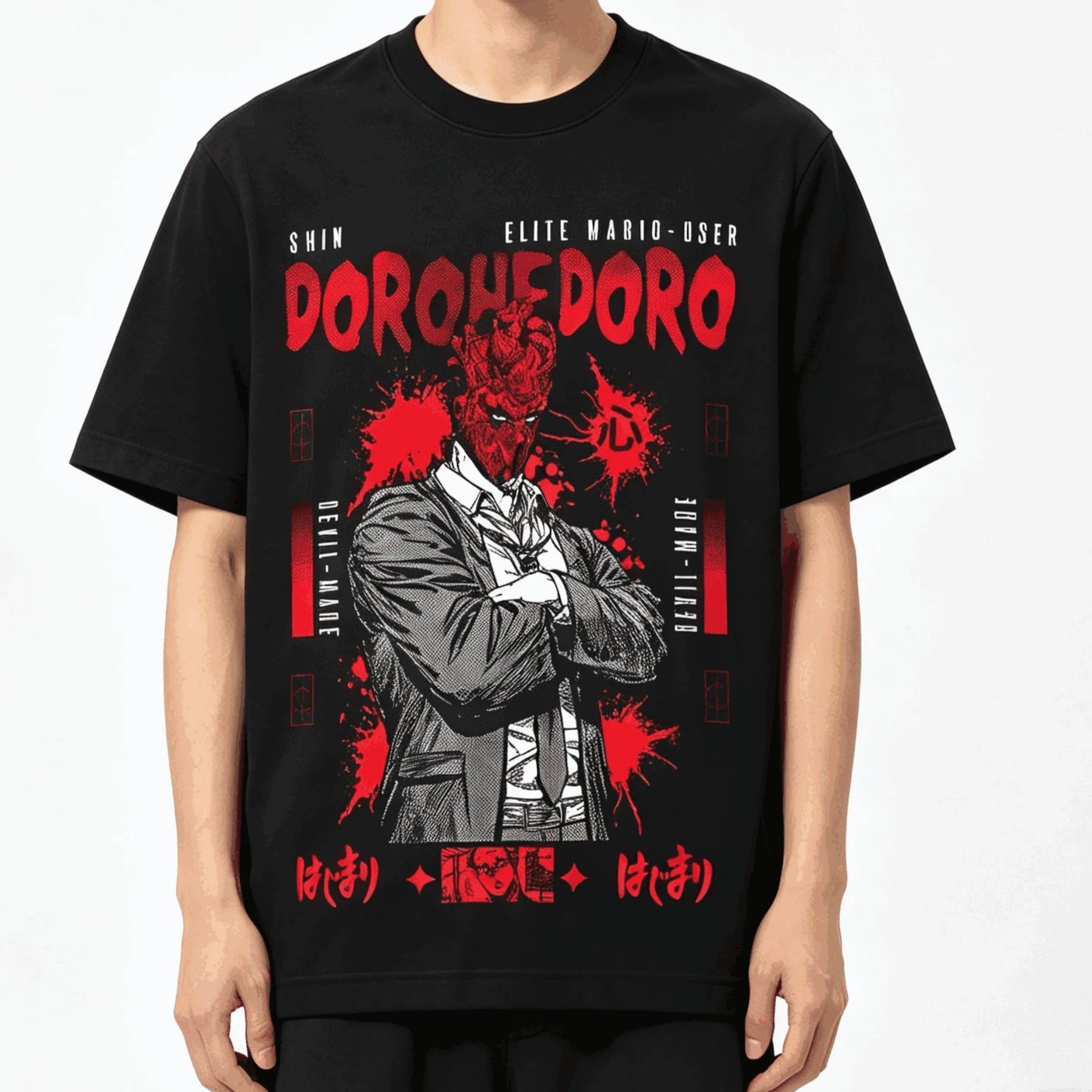Sommer-Sonderangebot Anime Dorohedoro Kaiman Shin T-Shirt Y2k Unisex Leichtes Bedrucktes Kurzarm-Freizeit-Outdoor-Baumwoll-T-Shirt