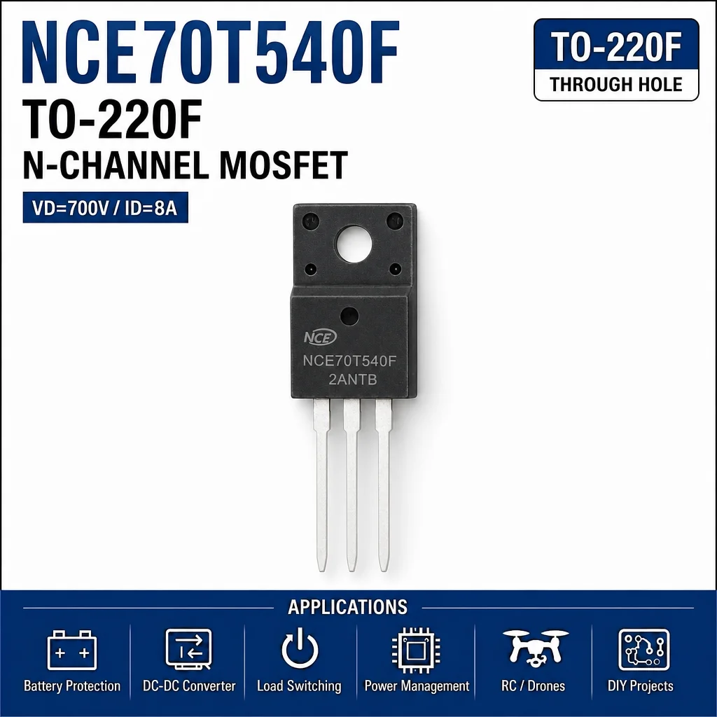(10 Pcs) NCE70T540F TO-220F 70T540F - N-Channel Super Junction MOSFET 700V 8A 540mΩ