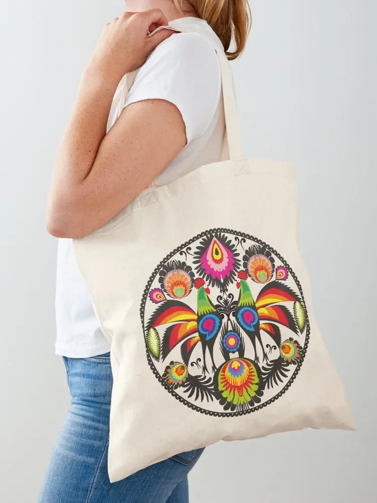 polish folklore - wycinanki from lowicz Tote Bag tote bags aesthetic Women's shopping bag Canvas bag custom fabric