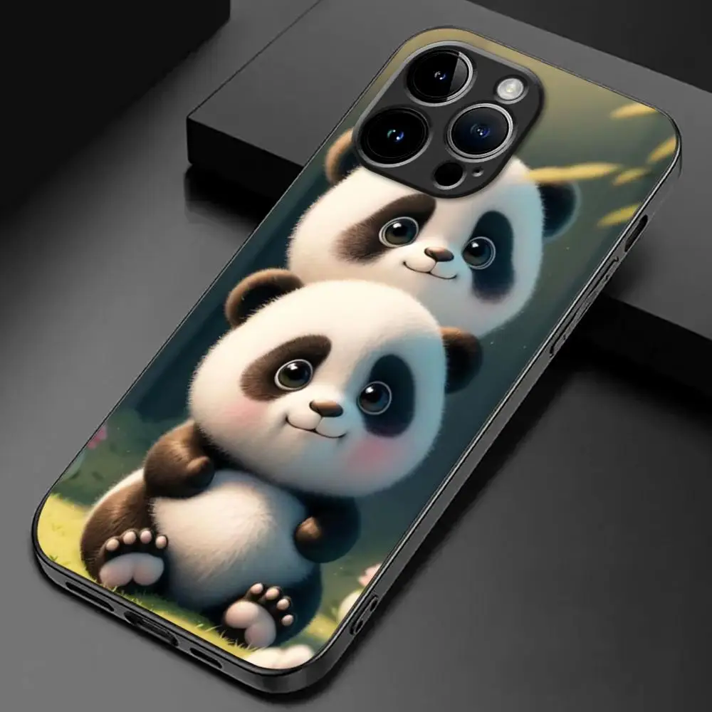 Funny Cute Red Panda Cartoon Phone Case For iPhone 15 14 13 12 11 X XR XS XSMAX 8 7 Plus Mini Pro Max Soft Black Phone Cover