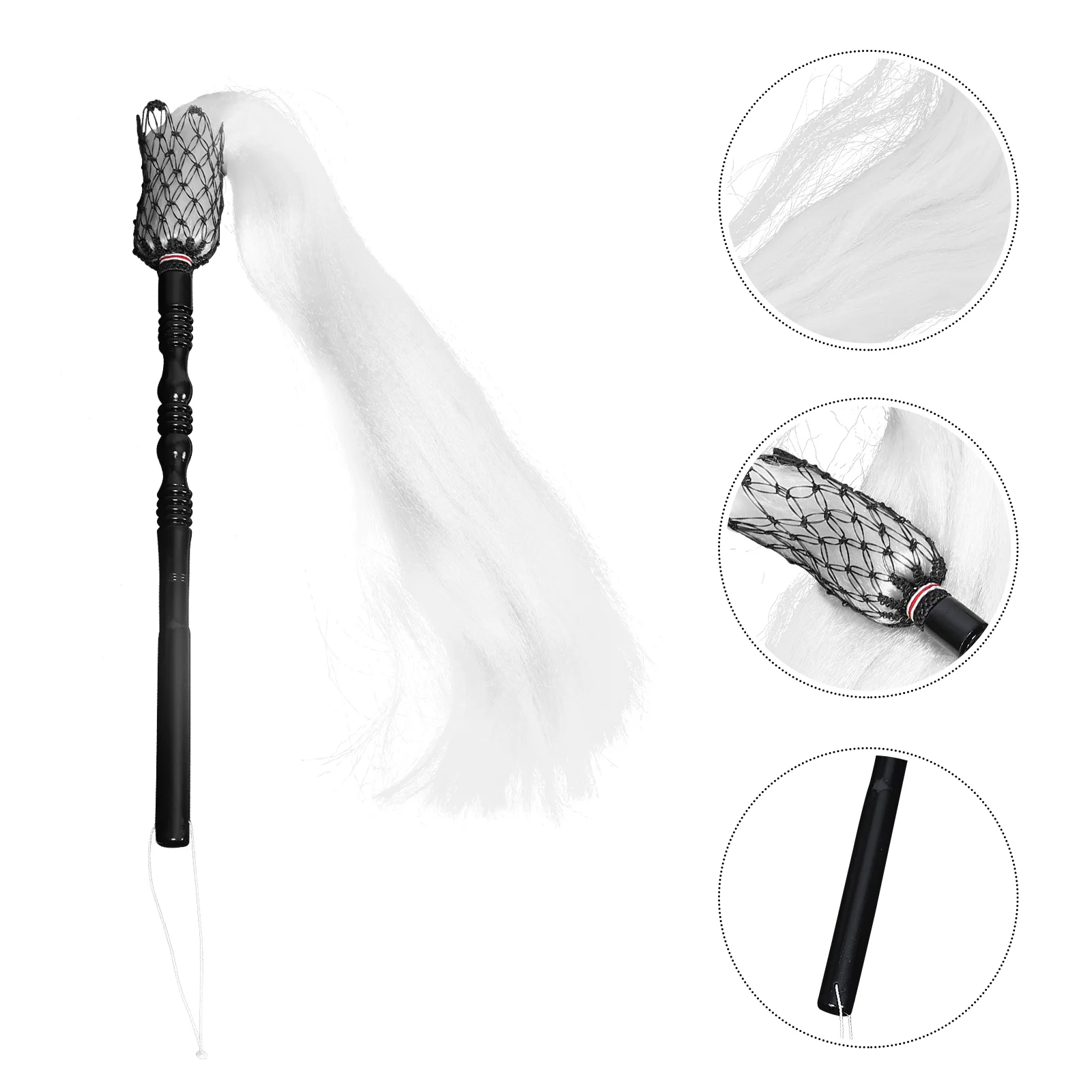 Buddha Dust Whisk Hand Taoist Practical Horsetail Portable Handheld Decor Taoism Craft Lightweight