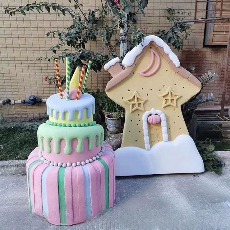 

Simulation Foam Ice Cream Model Macaron Sculpture Decorative Ornament Candy Cake Children Photo