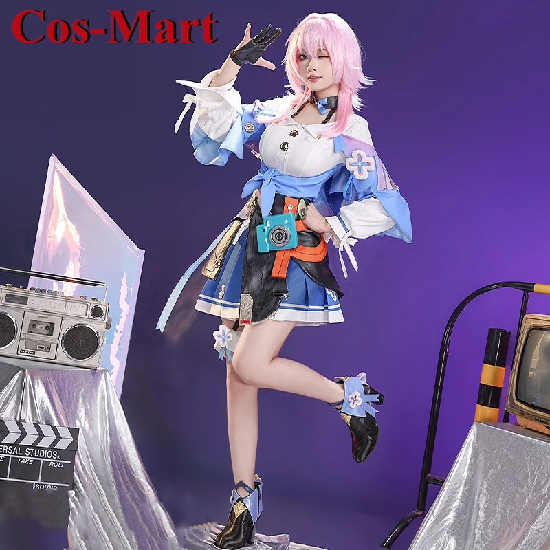 Cos-Mart Game Honkai: Star Rail March 7th Cosplay Costume Sweet Nifty Battle Uniform Female Activity Party Role Play Clothing