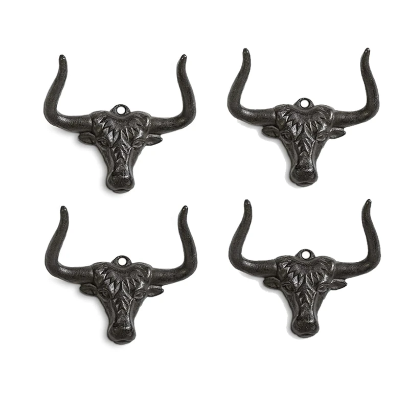 ABUL-Cowboy Hat Rack For Wall 4 Pack Modern Metal Cowboy Hat Holder Cast Iron Cowgirl Hat Hanger Western Hooks For Storage