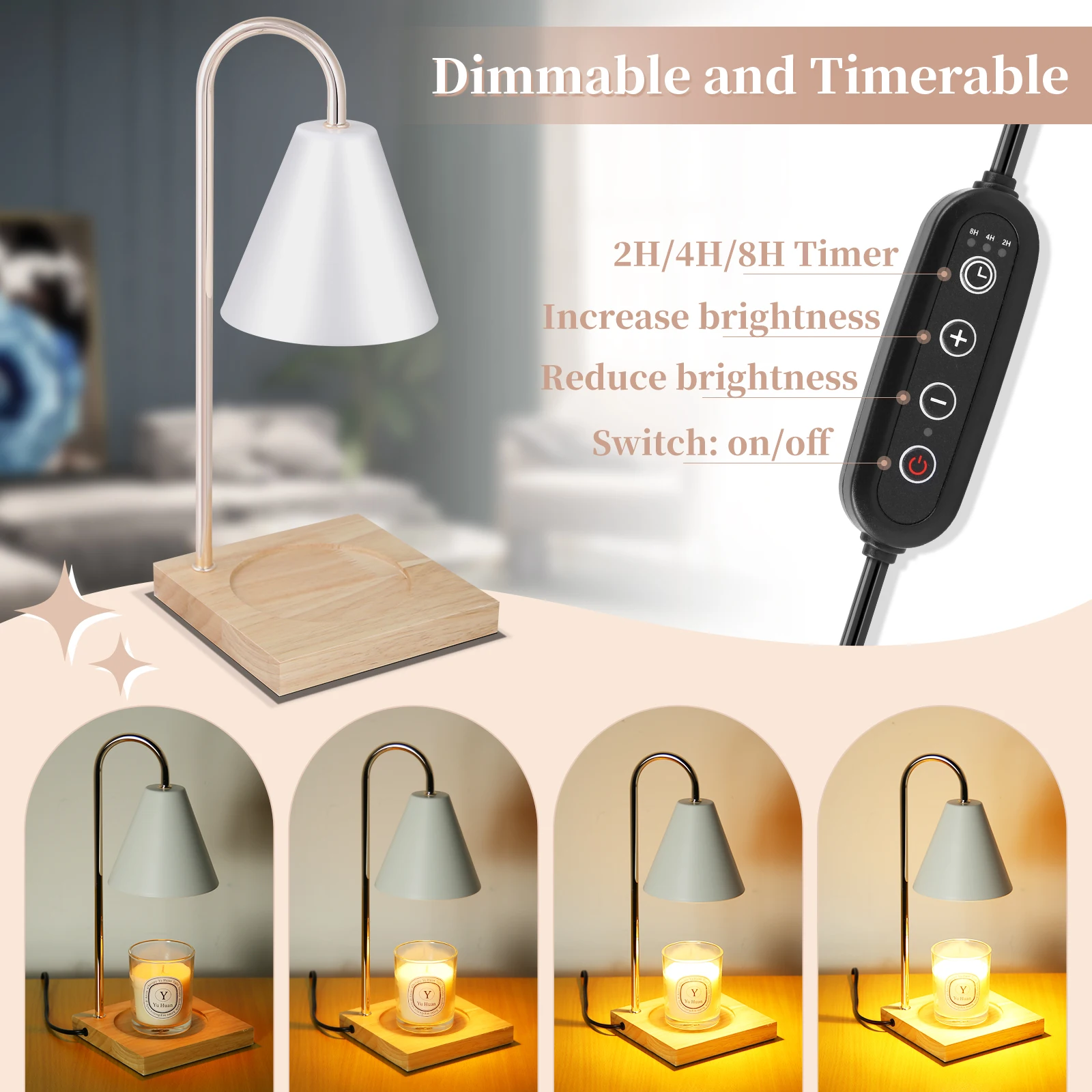 LED Candle Warmer Lamps Dimming Led Table Light Aromatherapy Table Lamps Timed Bedside Lamp for Bedroom Home Decor Desk Lighting