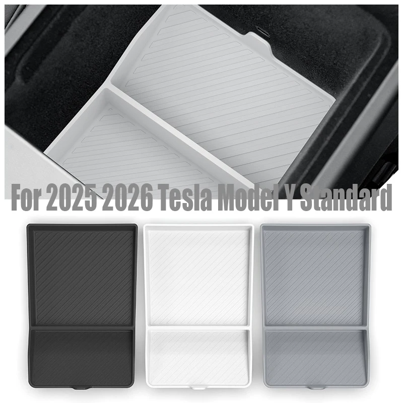 

For Tesla Model Y Juniper Standard 2025 2026 Center Bottom Storage Box Organizer Tray Armrest Box Car Interior Accessories