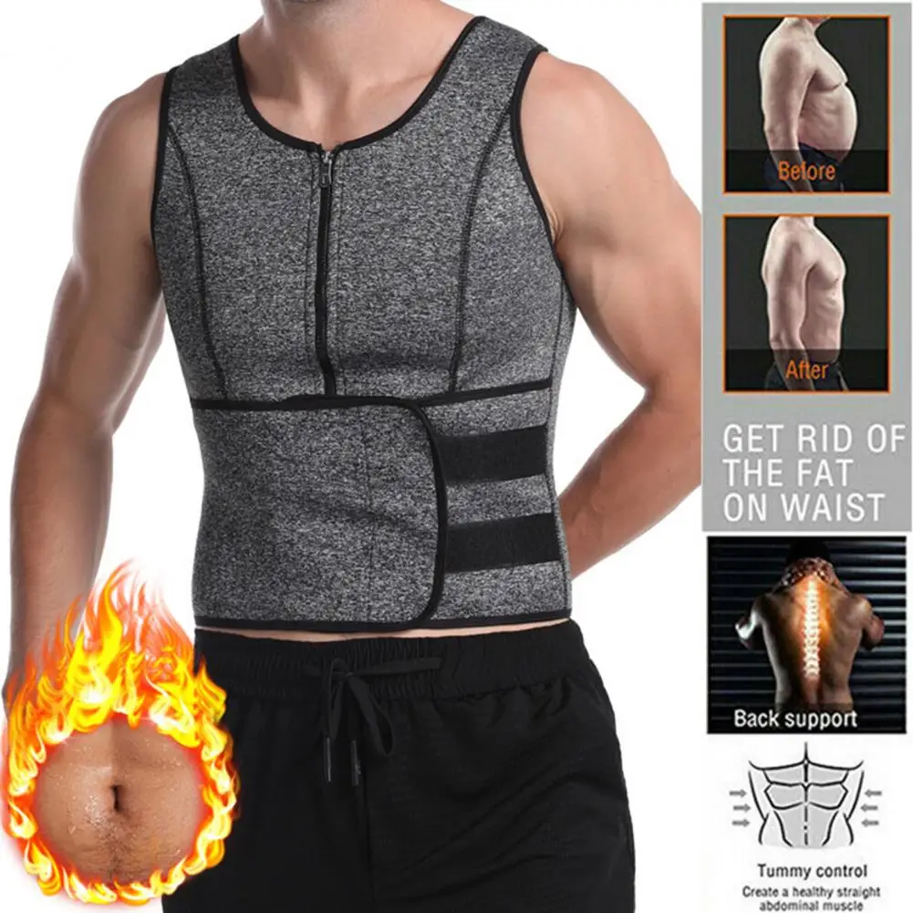 Effective Shed Pound Breathable Fat-burning Double-sided Back Support Men Sweat Body Shaper Men Sweat Sauna Vest Workout