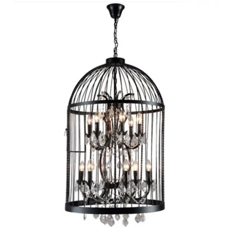 

American country crystal birdcage bar creative personality restaurant cafe bar clothing store wrought iron retro chandelier
