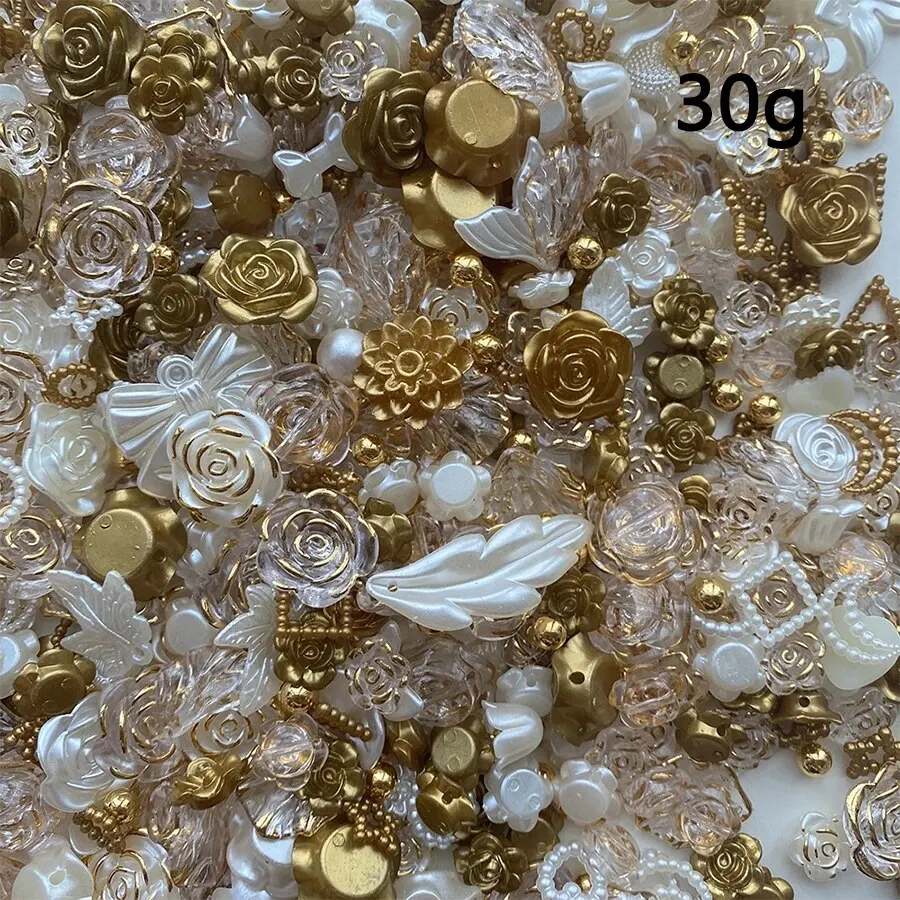 30 g/Beutel gemischte barocke Rose Imitationsperle Schleife DIY Zubehör