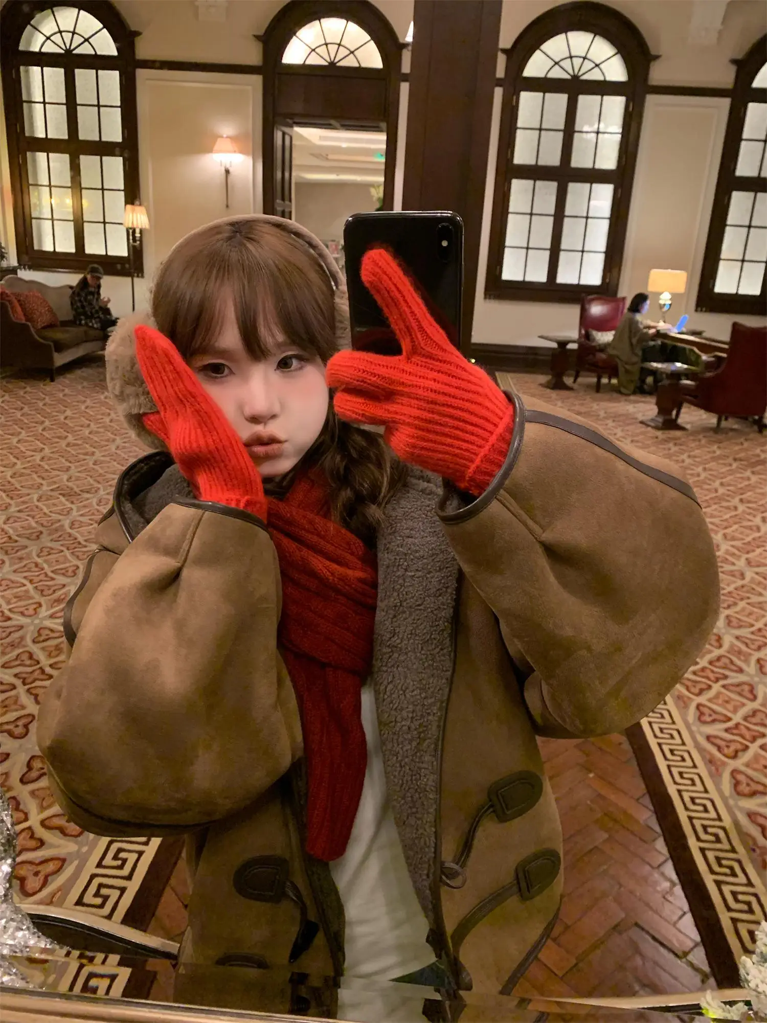 

Теплая женская куртка из овечьей шерсти с капюшоном и спущенными плечами, свободного кроя, D YANGJUN, повседневная верхняя одежда для зимы