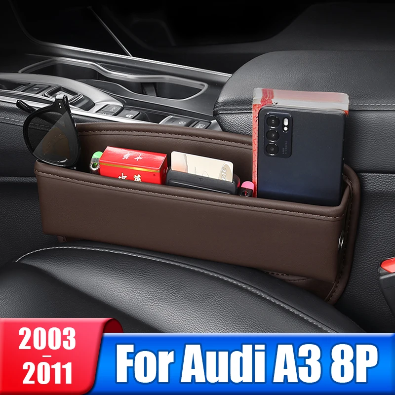 

Car Seat Crevice Storage Box Pocket For Audi A3 S3 8P 2003 2004 2005 2006 2007 2008 2009 2010 2011 Phone Holder Accessories