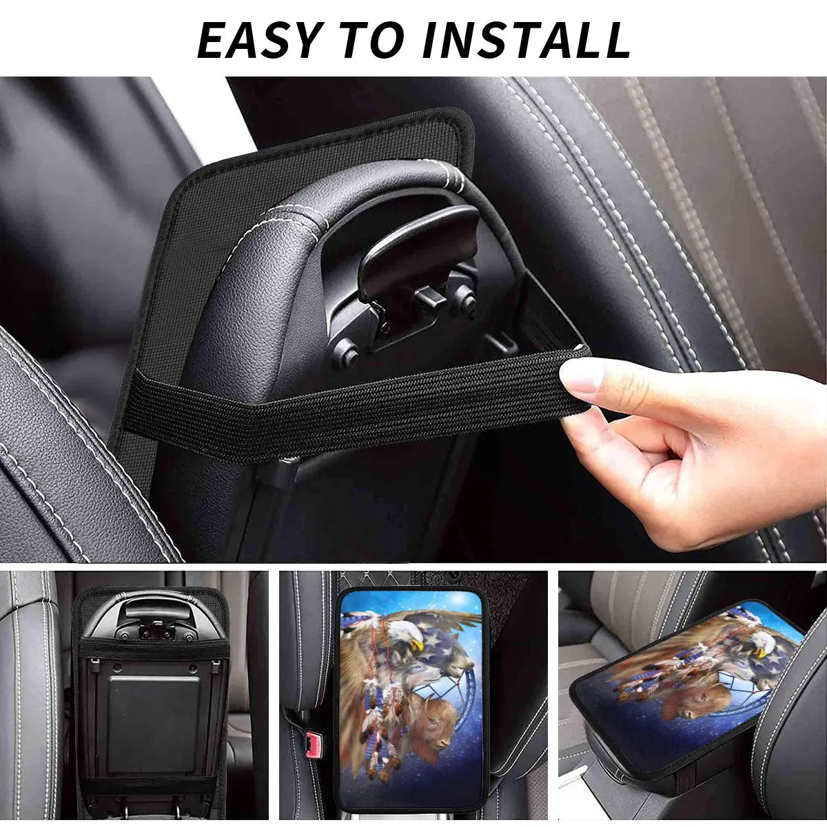 Freedom Lives Car Accessories Car Handrail Box Cushion Custom Print Non-slip Car Armrest Cover