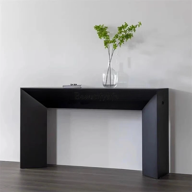 

Modern simple entrance table entry foyer cabinet light luxury minimalist solid wood against the wall long strip narrow table
