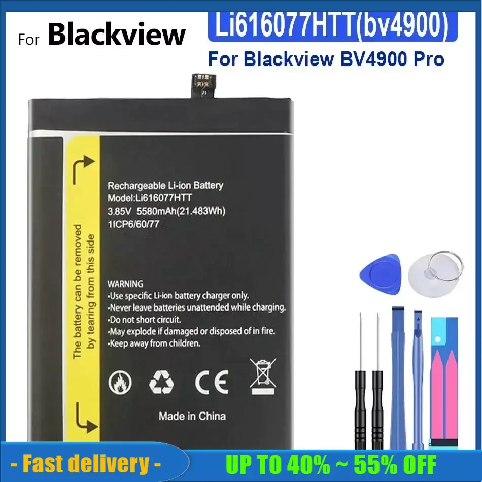 Li616077HTT (bv4900) 5580mAh Replacement Mobile Phone Battery For Blackview BV4900 / BV4900Pro BV4900 Pro Smartphon Batteries