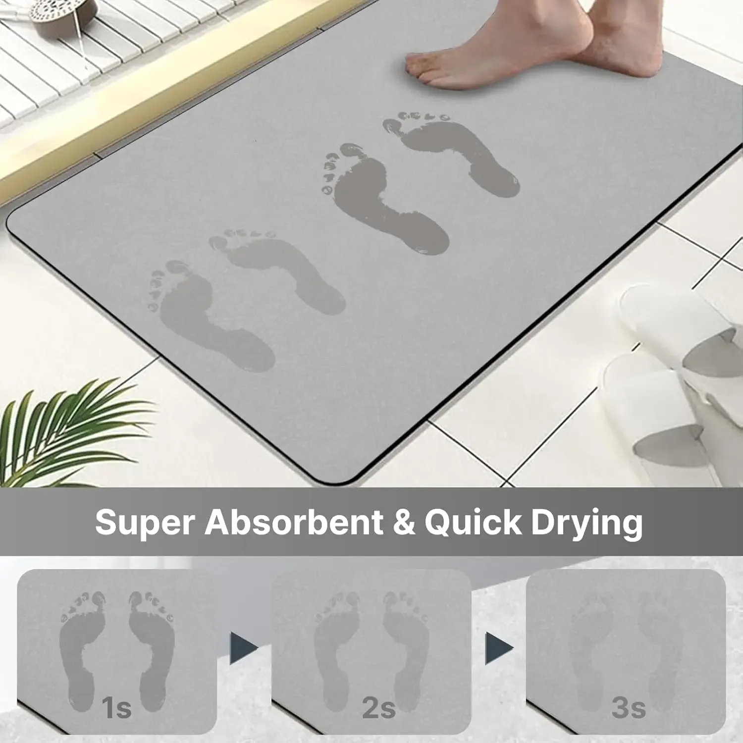 Crocodile Cartoon Bath mat Diatomaceous Earth Bathroom Rugs Super Absorbent Quick Dry Non Slip Thin Floor Mats Garage Mat Rubber