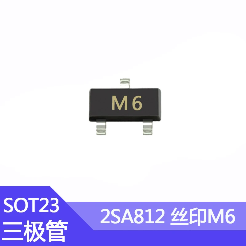 2sa812 smd transistor set-23, serigrafia, m6, 0.1a/50v, pnp, 100pcs