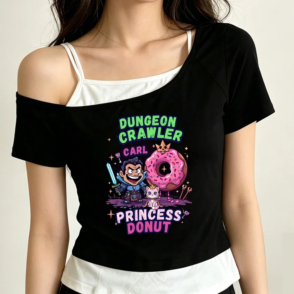 Dungeon Crawler Carl crop top teen meme baddie grunge vintage streetwear shirt meme jojifuku japanese graphic streetwear