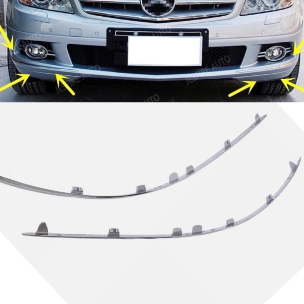 Front Bumper Chrome Molding Trim A2048850721 A2048850821 For Mercedes Benz C-Class W204 2008-2010 C300 C350