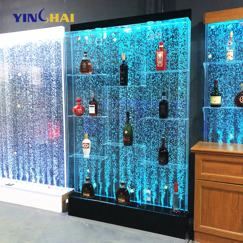 Customization.Acrylic Decor Led Bubble Wall With Liquor Shelf Display Fountain Screen & Room Divider Removable Discoloration Wat