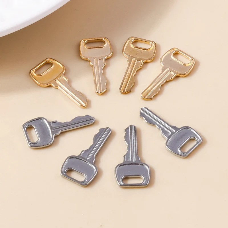 Leslie 20 Stück 11*23mm Gold-Silberfarbene Schlüsselanhänger für DIY-Schmuck, Halsketten, Retro-Schlüsselanhänger, Handgemachter Schmuckherstellung, Bastelbedarf – Detail 5