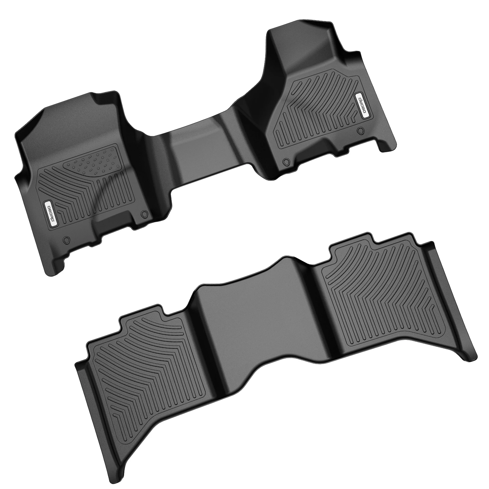 Floor Mats Set For 2013-2018 Dodge Ram 1500 2500 3500 Crew Cab Floor Mats All-Weather TPE Rubber Front and Rear