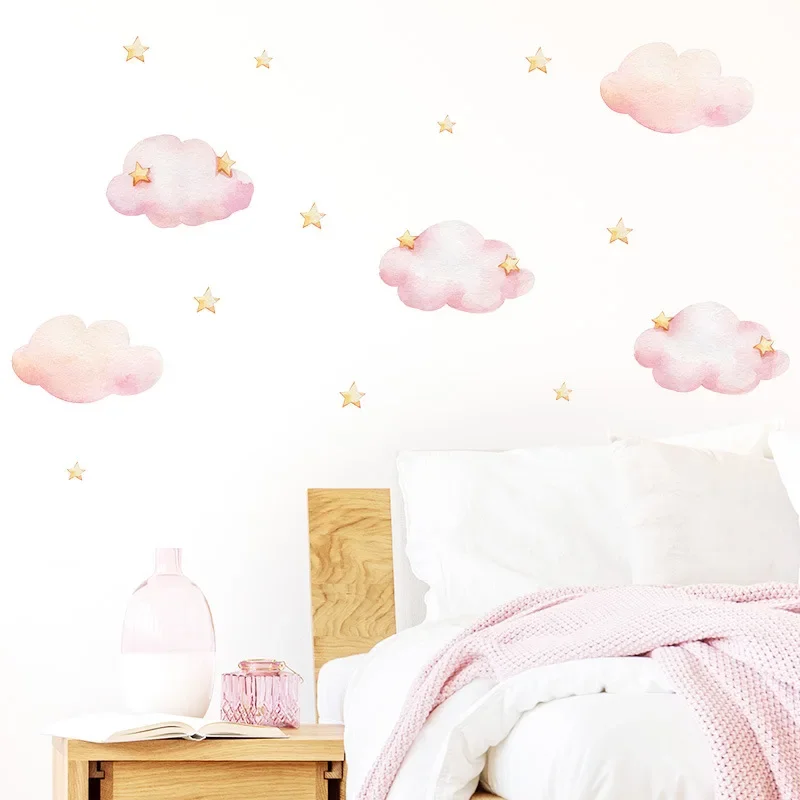 Cartoon Cloud Kids Room Wall Sticker Interior Decoration Wall Decals for Baby Room Baby Nursery DIY Sticker Bedroom Wallpaper