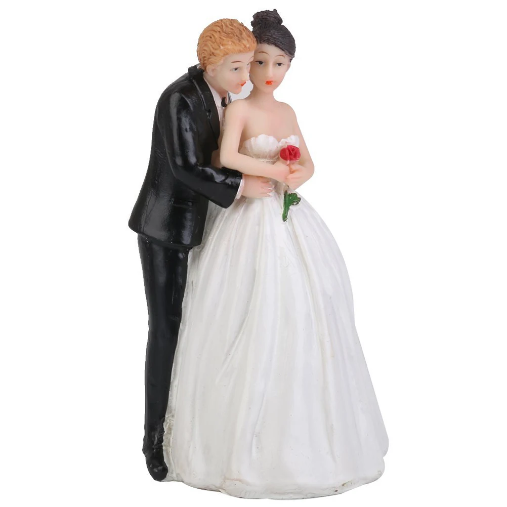 

Wedding Cake Topper Bride Hug Groom Resin Figurine Romantic Decor Celebration Cake Decoration Bride Groom Figurine
